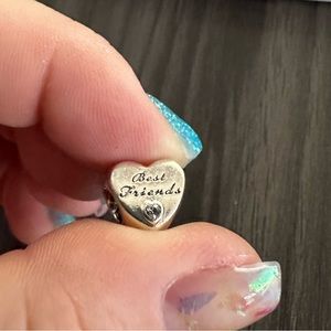Authentic Best Friends Diamond Heart Pandora Charm